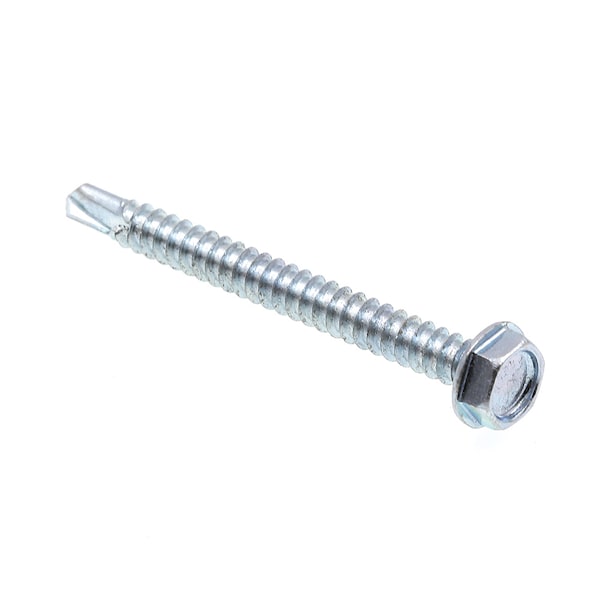 Sheet Metal Screw, Slf-Dril, Ind Hex Wsh Head No. 10 X 2in Zinc Plt Case 75PK
